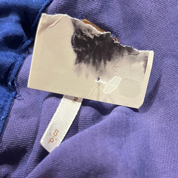 Free People Elegant Velvet Navy Blue Blouse with Bow Detail New Size small - Picture 8 of 9